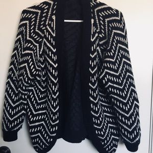 Black and White oversized Cardigan